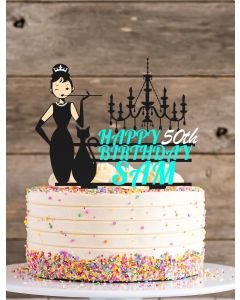 Breakfast at Tiffany's ANY COLOUR Personalised Custom PLASTIC Cake Topper