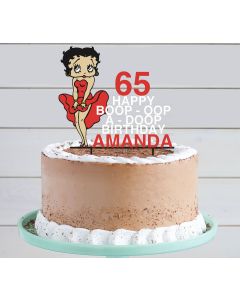 Betty Boop Themed ANY COLOUR Personalised Custom Plastic Cake Topper