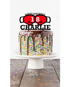 Customisable Boxing Gloves Cake Topper - Any Name and Age - ANY COLOUR Plastic