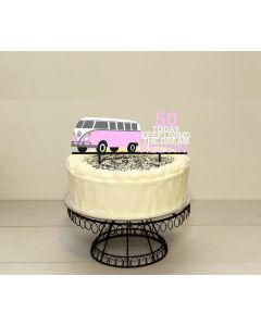 Camper Van Cake Topper – Personalised – Custom Name & Age – VW Birthday Keepsake