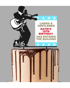Customisable Elvis Themed Cake Topper - Any Colour & Personalised Name
