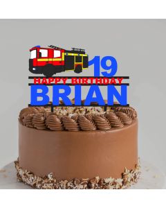 Personalised Plastic Firefighter Fire Engine Birthday Cake Topper