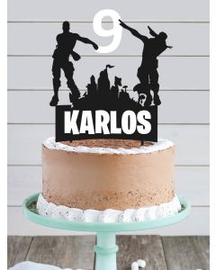 Fortnite Cake Topper – Personalised – Custom Name & Age – Gamer Birthday Keepsake