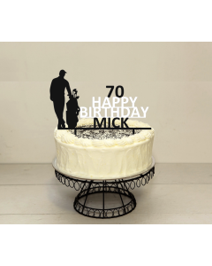 Golf Cake Topper – Personalised – Any Colour – Men’s Birthday Gift