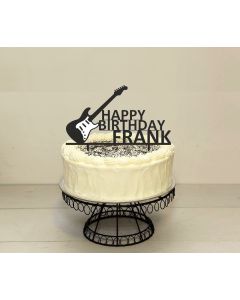 Music Guitar ANY COLOUR Personalised Custom PLASTIC Cake Topper