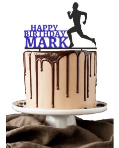 Male Runner Cake Topper – Personalised – Any Colour – Men’s Birthday Gift