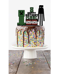 Premium Plastic Cake Topper for Minecraft-Themed Birthday - Any Characters!!