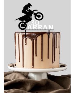 Motocross Cake Topper – Personalised – Any Colour – Custom Name & Age