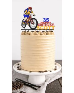 Mountain Biker Cake Topper – Personalised – Any Colour – Custom 3D Printed Gift