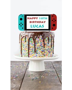Switch Custom Name and Age Gaming Birthday Cake Topper - UNOFFICIAL