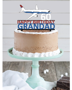 Customisable Premium Jumbo Jet Birthday Cake Topper for Men