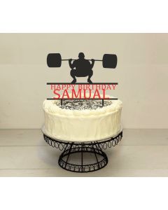 Gym Powerlifter Cake Topper – Personalised – Any Colour – Custom Birthday Gift