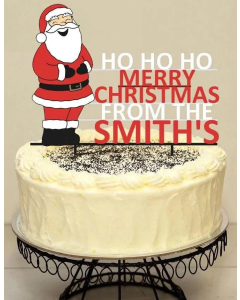 Personalised Christmas Santa Cake Topper - Any Colour, Custom Plastic Design