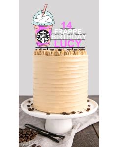 Customised Plastic Cake Topper for Frappe Lovers Birthday Edition in Any Colour