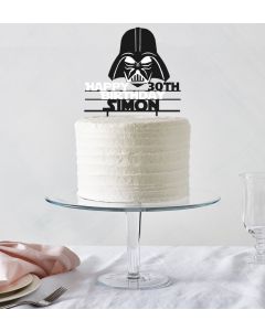 S.W Darth Vader ANY COLOUR Personalised Custom PLASTIC Cake Topper