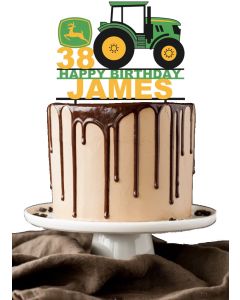 J.D Tractor/Farmer ANY COLOUR Personalised Custom PLASTIC Cake Topper