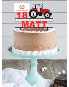 M.F Tractor/Farmer ANY COLOUR Personalised Custom PLASTIC Cake Topper