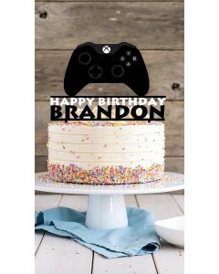 X.B Gaming Gamepad Controller Boys ANY COLOUR Personalised PLASTIC Cake Topper