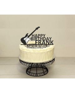 Music Guitar ANY COLOUR Personalised Custom PLASTIC Cake Topper