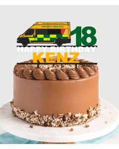 Personalised Plastic Paramedic Ambulance Birthday Cake Topper