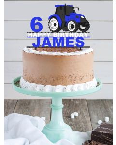 N.H Tractor/Farmer ANY COLOUR Personalised Custom PLASTIC Cake Topper