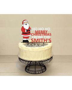 Personalised Christmas Santa Cake Topper - Any Colour, Custom Plastic Design