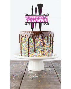 Makeup/Beauty Themed Personalised Custom ANY COLOUR Birthday PLASTIC Cake Topper