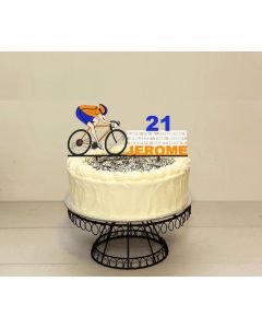 Customisable Plastic Cake Topper for Road Racing and Cycling Enthusiasts