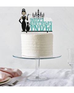 Breakfast at Tiffany's ANY COLOUR Personalised Custom PLASTIC Cake Topper