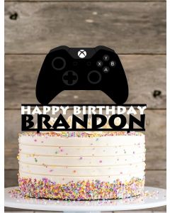 X.B Gaming Gamepad Controller Boys ANY COLOUR Personalised PLASTIC Cake Topper