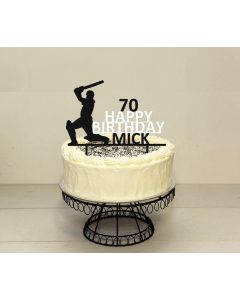 Cricket Themed Customisable Birthday PLASTIC Cake Topper ANY COLOUR