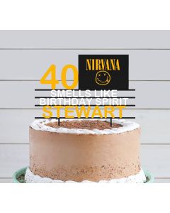 Personalised Nirvana Cake Topper - Custom Colour & Name Options Available