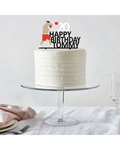 Customisable Boxing Cake Topper - Any Name and Age - ANY COLOUR Plastic