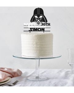 S.W Darth Vader ANY COLOUR Personalised Custom PLASTIC Cake Topper