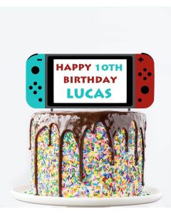 Switch Custom Name and Age Gaming Birthday Cake Topper - UNOFFICIAL