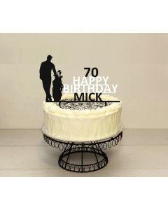 Golf Themed Birthday Premium Customisable Mens PLASTIC Cake Topper - Any Colour