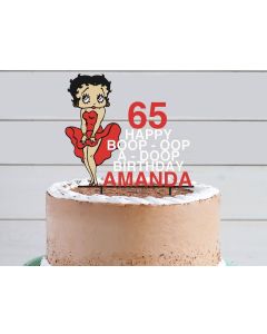 Betty Boop Themed ANY COLOUR Personalised Custom Plastic Cake Topper
