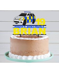 Police Car Birthday Promotion ANY COLOUR Personalised Custom PLASTIC Cake Topper