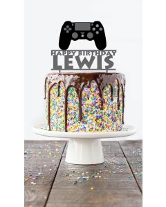 P.S Gaming Gamepad Controller Boys ANY COLOUR Personalised PLASTIC Cake Topper